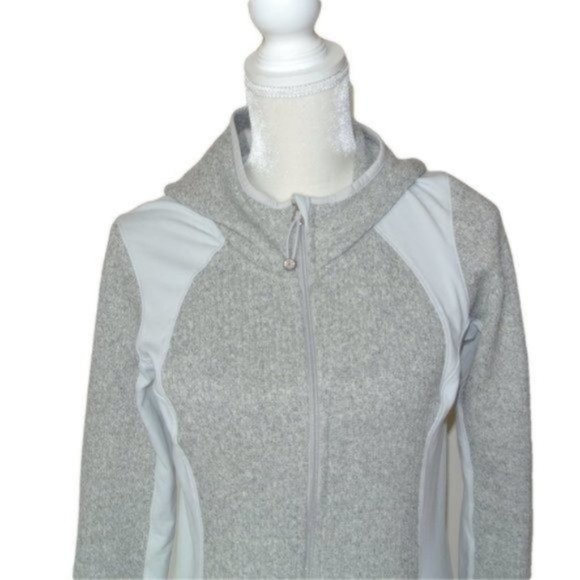 Athleta‎ Gray Knit Hooded Jacket S - Picture 3 of 7
